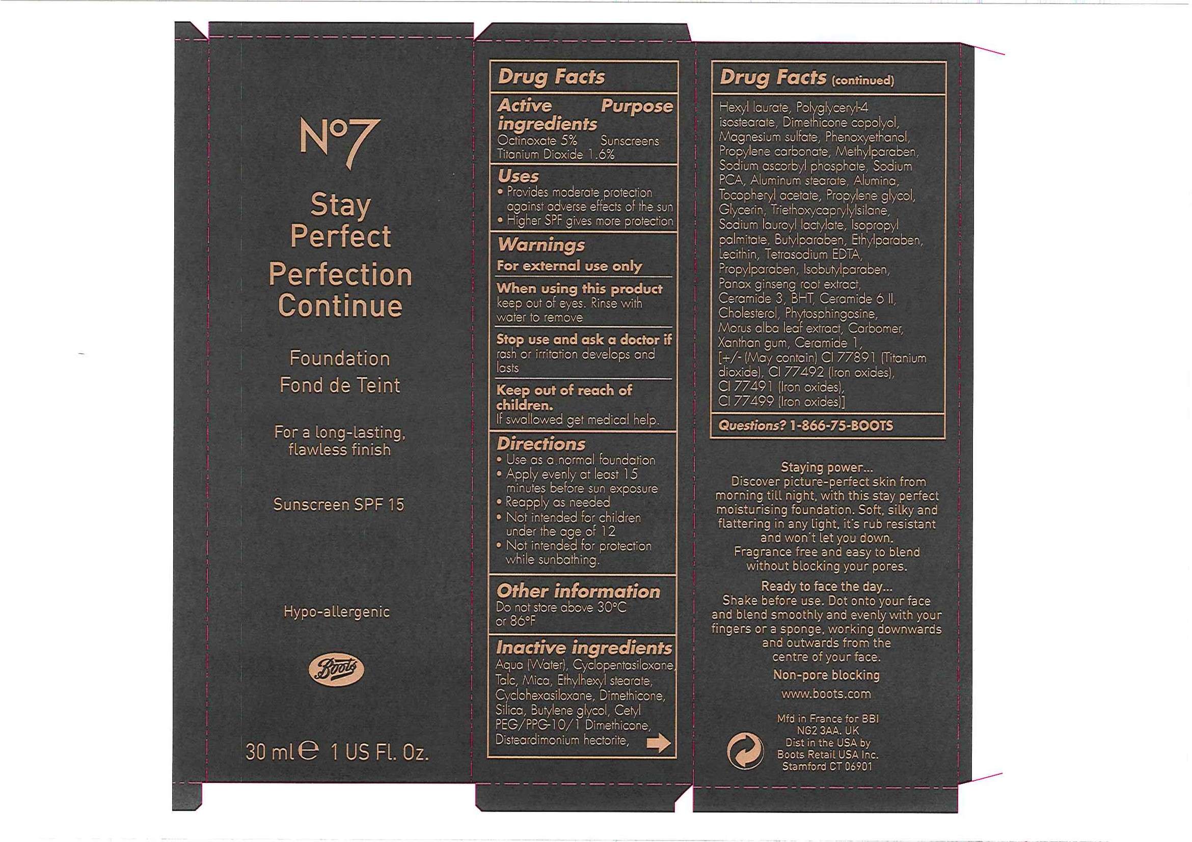 No7 Stay Perfect Foundation Sunscreen SPF 15  Almond